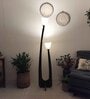 Jasper Wooden Floor Lamp with Jute Shade & Brown Base