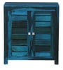 Jaula Sheesham Wood Shoe Cabinet in Ocean Blue Finish