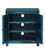 Jaula Sheesham Wood Shoe Cabinet in Ocean Blue Finish