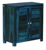 Jaula Sheesham Wood Shoe Cabinet in Ocean Blue Finish