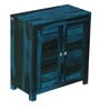 Jaula Sheesham Wood Shoe Cabinet in Ocean Blue Finish