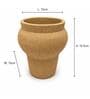 Jaune Ocre Modern Textured Ribbed Polyresin Flower Vase