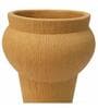 Jaune Ocre Modern Textured Ribbed Polyresin Flower Vase