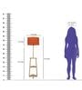 Java E-27 Holder Natural Wood Finish Wood Shelf Floor Lamp With Orange Colour Cotton Shade