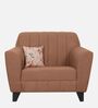 Java Fabric 1 Seater Sofa In Brown Colour