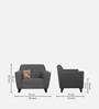 Java Fabric 1 Seater Sofa In Grey Colour