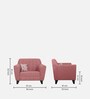 Java Fabric 1 Seater Sofa In Pink Colour