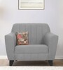 Java Velvet 1 Seater Sofa In Grey Colour