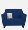 Java Velvet 1 Seater Sofa In Blue Colour