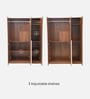 Eladia 3 Door Wardrobe In Columbian Walnut Finish With Locker
