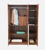 Eladia 3 Door Wardrobe In Columbian Walnut Finish With Locker