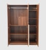Eladia 3 Door Wardrobe In Columbian Walnut Finish With Locker