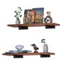 Javier Wood & Metal Wall Shelf In Walnut Set of 2
