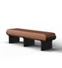 Jawhead Esquire Fabric Bench in Brown Finish