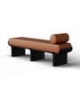 Jawhead Esquire Fabric Bench in Brown Finish