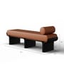 Jawhead Esquire Fabric Bench in Brown Finish