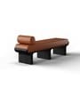 Jawhead Esquire Fabric Bench in Brown Finish