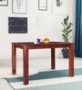 Jaxon Sheesham Wood 4 Seater Large Dining Table in Teak Finish