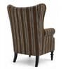 Jaxon Teak Wood Wing Chair With Suede Fabric In Brown Colour Jaxon Teak Wood Wing Chair With Suede Fabric In Brown Colour