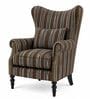 Jaxon Teak Wood Wing Chair With Suede Fabric In Brown Colour Jaxon Teak Wood Wing Chair With Suede Fabric In Brown Colour