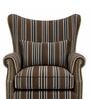 Jaxon Teak Wood Wing Chair With Suede Fabric In Brown Colour Jaxon Teak Wood Wing Chair With Suede Fabric In Brown Colour
