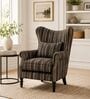 Jaxon Teak Wood Wing Chair With Suede Fabric In Brown Colour Jaxon Teak Wood Wing Chair With Suede Fabric In Brown Colour