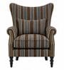 Jaxon Teak Wood Wing Chair With Suede Fabric In Brown Colour Jaxon Teak Wood Wing Chair With Suede Fabric In Brown Colour