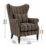 Jaxon Teak Wood Wing Chair With Suede Fabric In Brown Colour Jaxon Teak Wood Wing Chair With Suede Fabric In Brown Colour