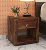 Jaye Sheesham Wood Night Stand in Rustic Teak Finish