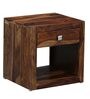 Jaye Sheesham Wood Night Stand in Rustic Teak Finish