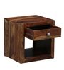 Jaye Sheesham Wood Night Stand in Rustic Teak Finish