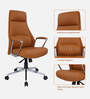 Jayme Leatherette Executive Chair With Knee Tilt Mechanism In Tan Color