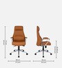 Jayme Leatherette Executive Chair With Knee Tilt Mechanism In Tan Color