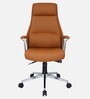 Jayme Leatherette Executive Chair With Knee Tilt Mechanism In Tan Color