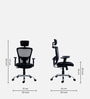 Jazz Breathable Mesh Ergonomic Chair in Black & Chrome Finish