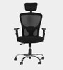 Jazz Breathable Mesh Ergonomic Chair in Black Colour with Headrest