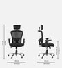 Jazz Breathable Mesh Ergonomic Chair in Black Colour with Headrest