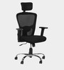 Jazz Breathable Mesh Ergonomic Chair in Black Colour with Headrest