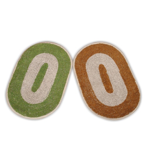 Buy Jbg Home Store Oval Beige Green Polyester Door Mat Set Of