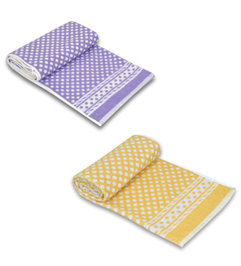 purple polka dot bath towels