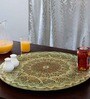 JVS Brown Glass 30 Inch Classic Printed Lazy Susan