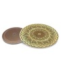 JVS Brown Glass 30 Inch Classic Printed Lazy Susan