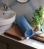 Beige & Blue 100% Cotton 450 GSM Bath Towels (Set Of 2)