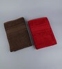 Maroon & Brown 100% Cotton 450 GSM Bath Towels (Set Of 2)