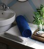 White & Blue 100% Cotton 450 GSM Bath Towels (Set Of 2)