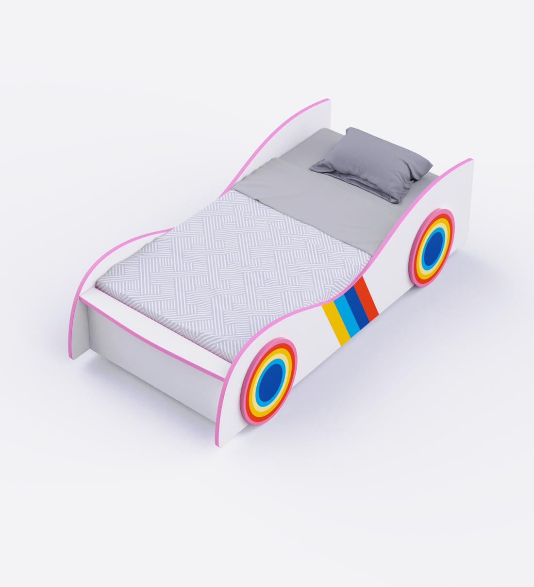 Buy Jelly Bean Single Kids Bed In White Colour at 14% OFF by