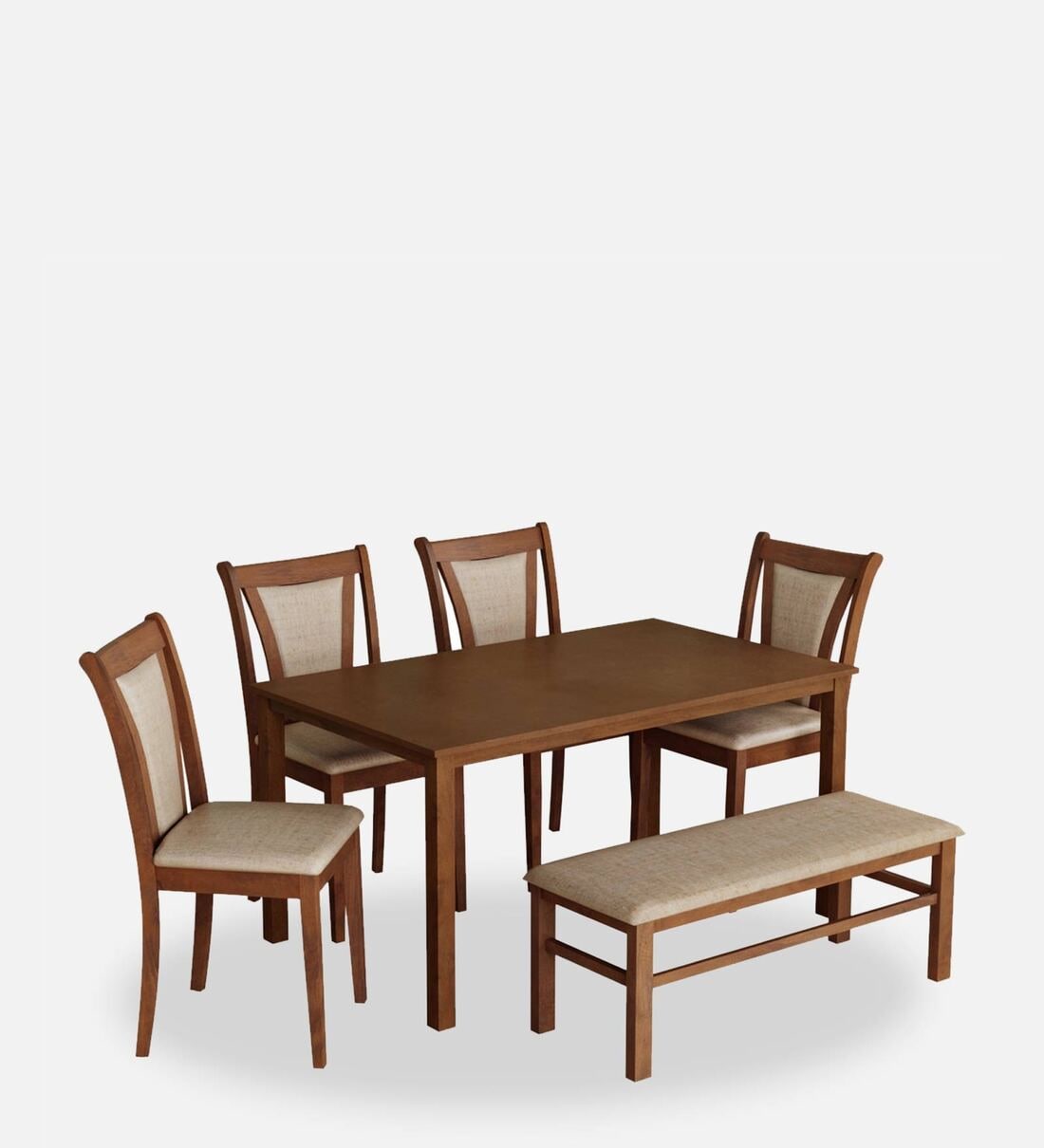 Buy Jewel 6 Seater Dining Set in Walnut Finish with Bench by home