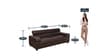 Penza Leatherette 3 Seater Sofa In Dark Brown Colour