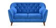 Jennifer 2 Seater Fabric Sofa In Lapis Blue Colour