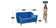 Jennifer 2 Seater Fabric Sofa In Lapis Blue Colour